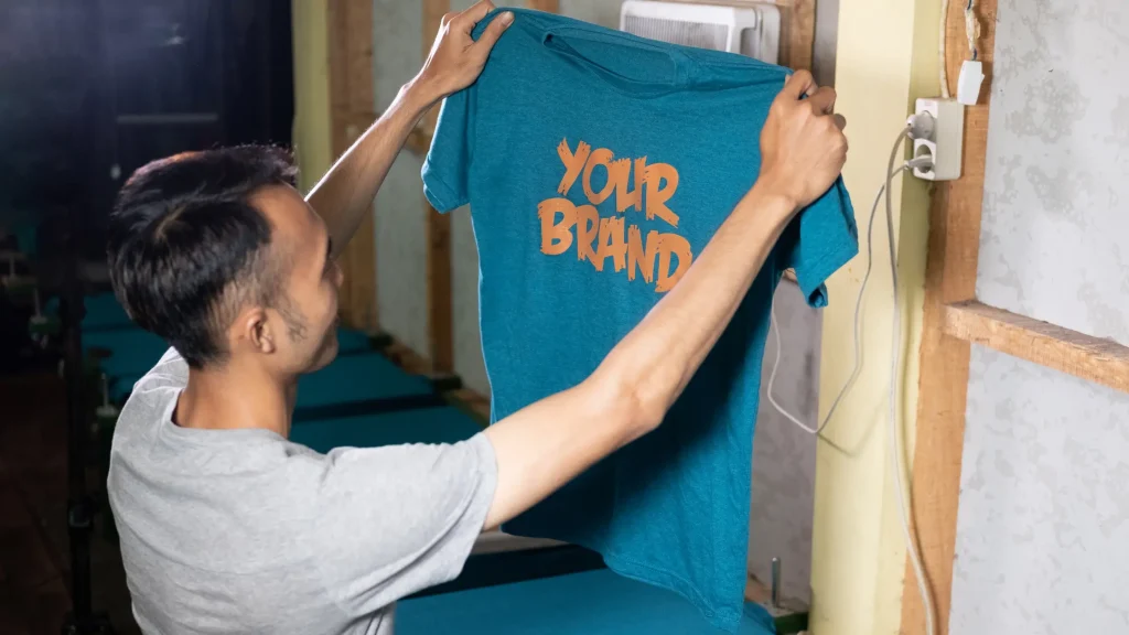 man printing on t shirt in singapore
